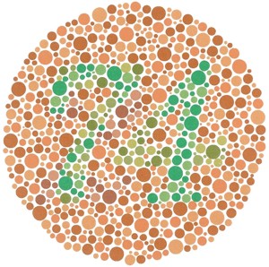 Ishihara color test plate